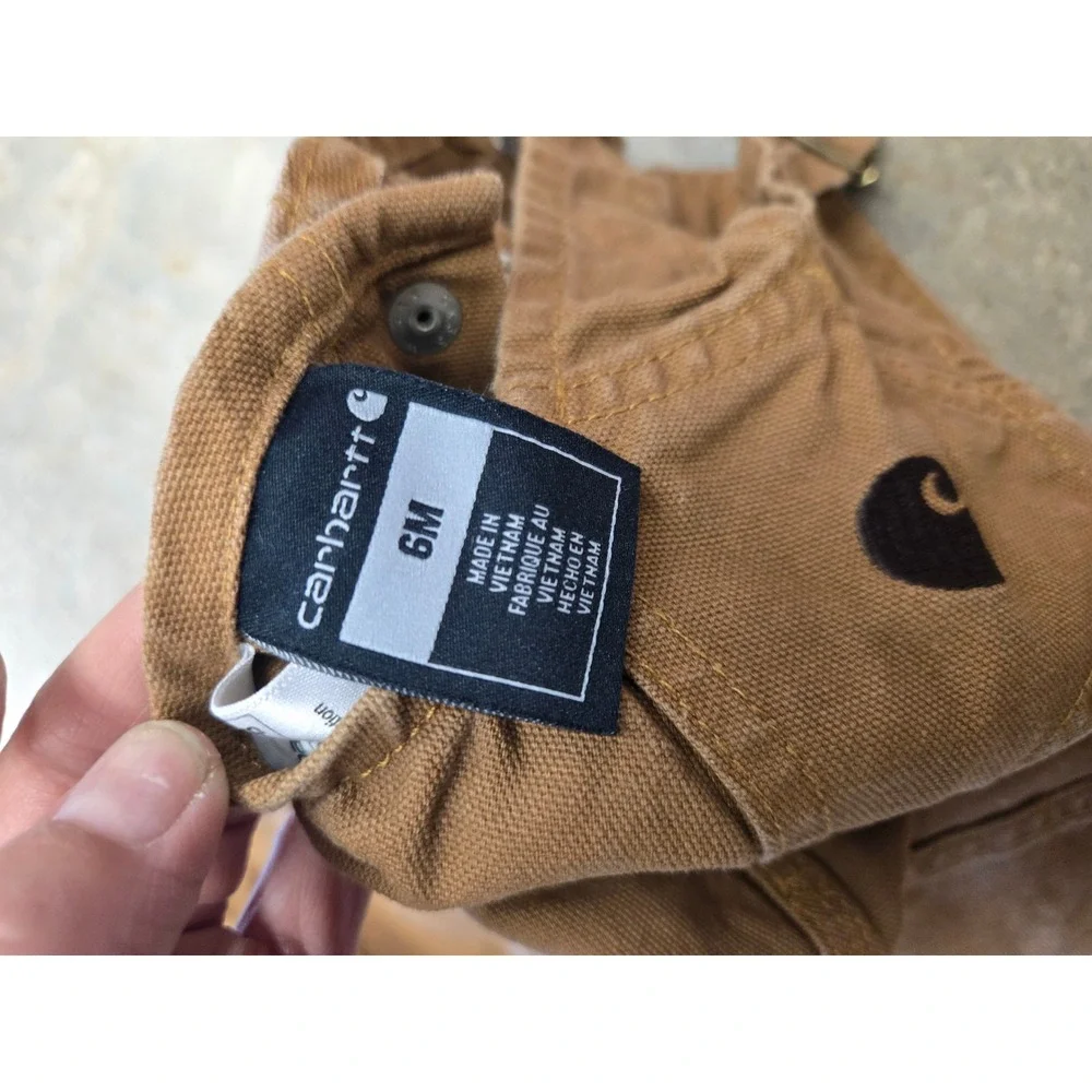 Carhartt Canvas Duck Bib‎ Workwear Overalls Brown 6M